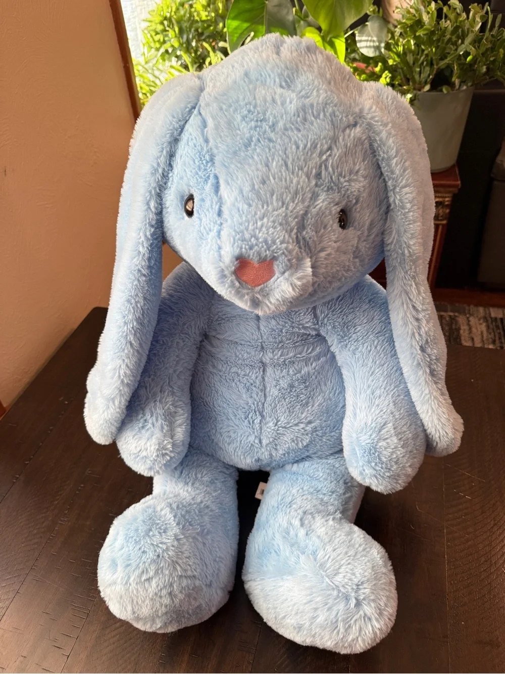 NWOT Plush Blue Bunny Stuffed Animal XL - Soft Lovey Plush Toy w/ Long Ears